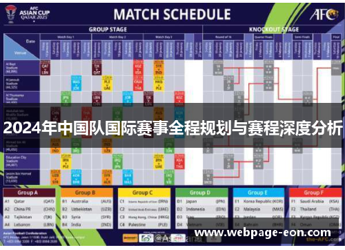 2024年中国队国际赛事全程规划与赛程深度分析