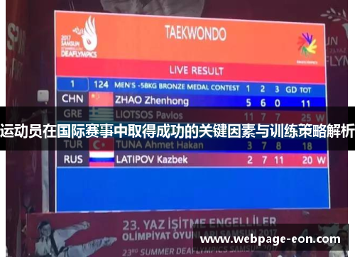 运动员在国际赛事中取得成功的关键因素与训练策略解析 运动员在国际赛事中取得成功的关键因素与训练策略解析